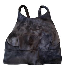 Lululemon Wunder Train Long Line Sports Bra Size 2 C/D Cup Diamond Dye Grey